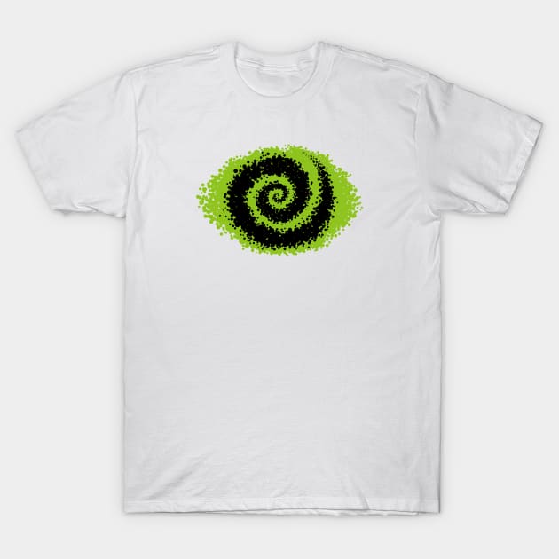 Krackle Swirl - Green T-Shirt by GreggSchigiel